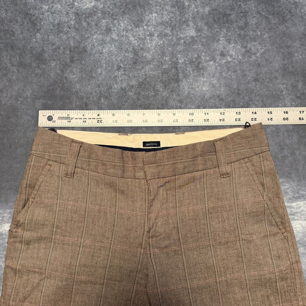 Y2K Low Rise GAP Women Brown Plaid Wide Leg Dress Pants Size 1 Regular - Picture 4 of 8